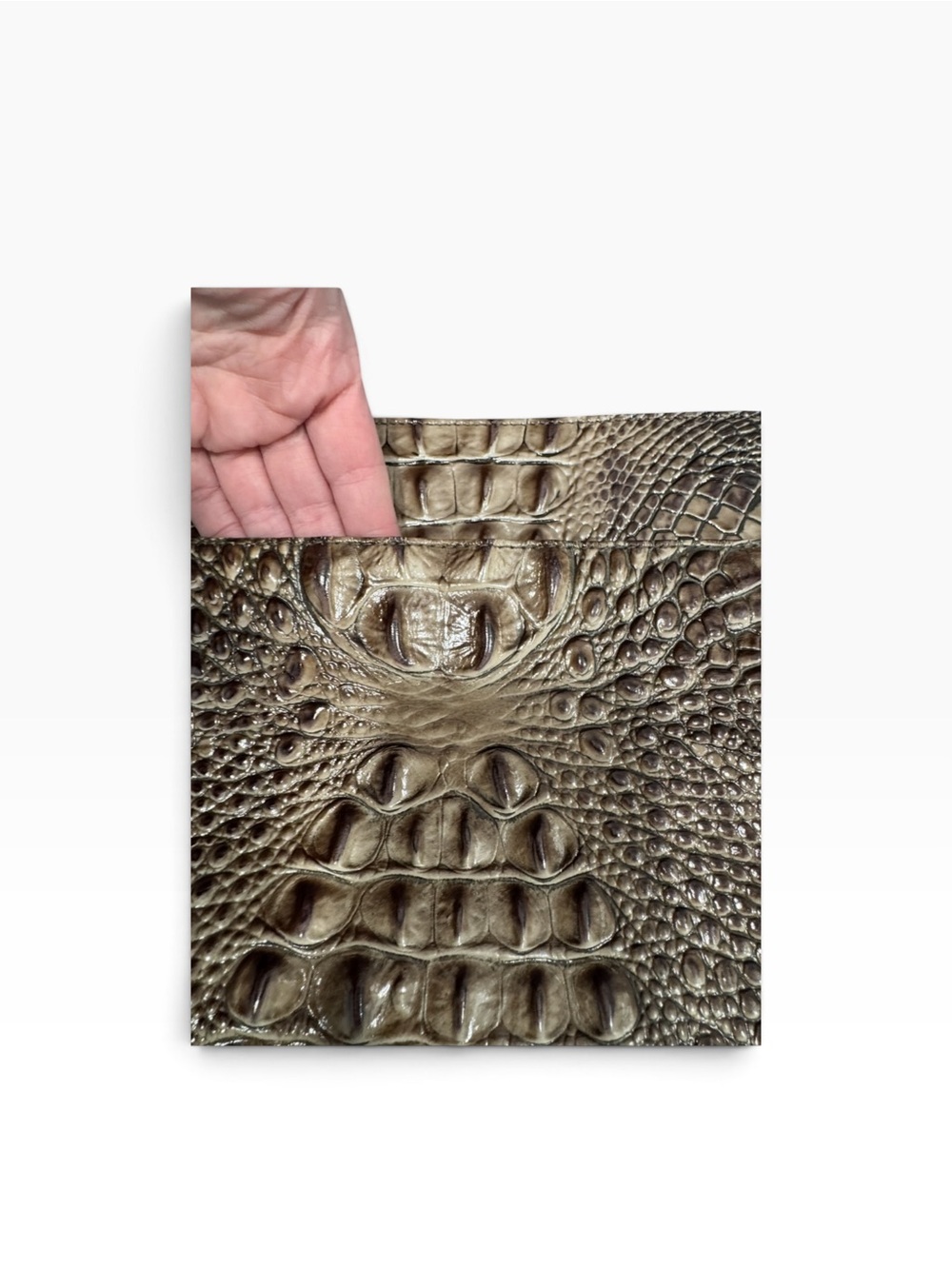 Brahmin Croc-Embossed Brown Crossbody Shoulder Bag - Picture 14 of 14